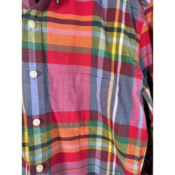 J.Crew Factory Summer Plaid Shirt Men's Size Medium Long Sleeve Button-Up Shirt - Picture 2 of 10